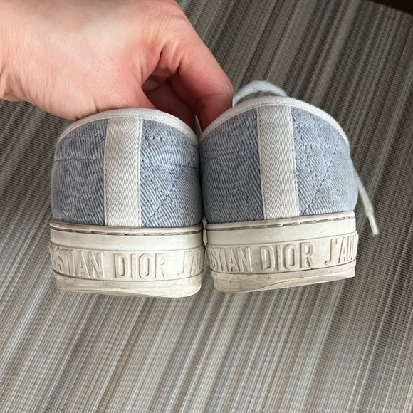 CHRISTIAN DIOR "Walk'n'Dior" Blue Faded Denim Low Top Sneakers - Picture 2 of 6